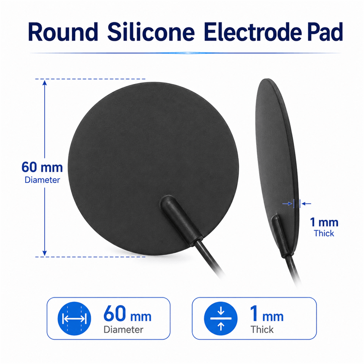 Round Silicone Electrode Pad optimal conductivity and premium adhesion