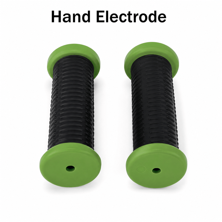 Reusable Hand Electrode for TENS EMS Therapy front view showing blue silicone composite