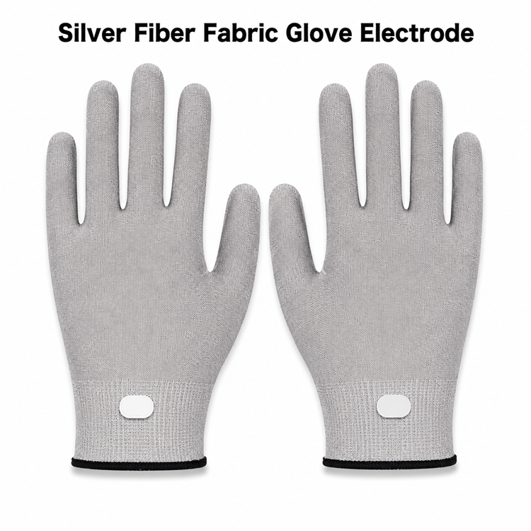 Silver Fiber Conductive Fabric Glove Electrode for TENS EMS Therapy