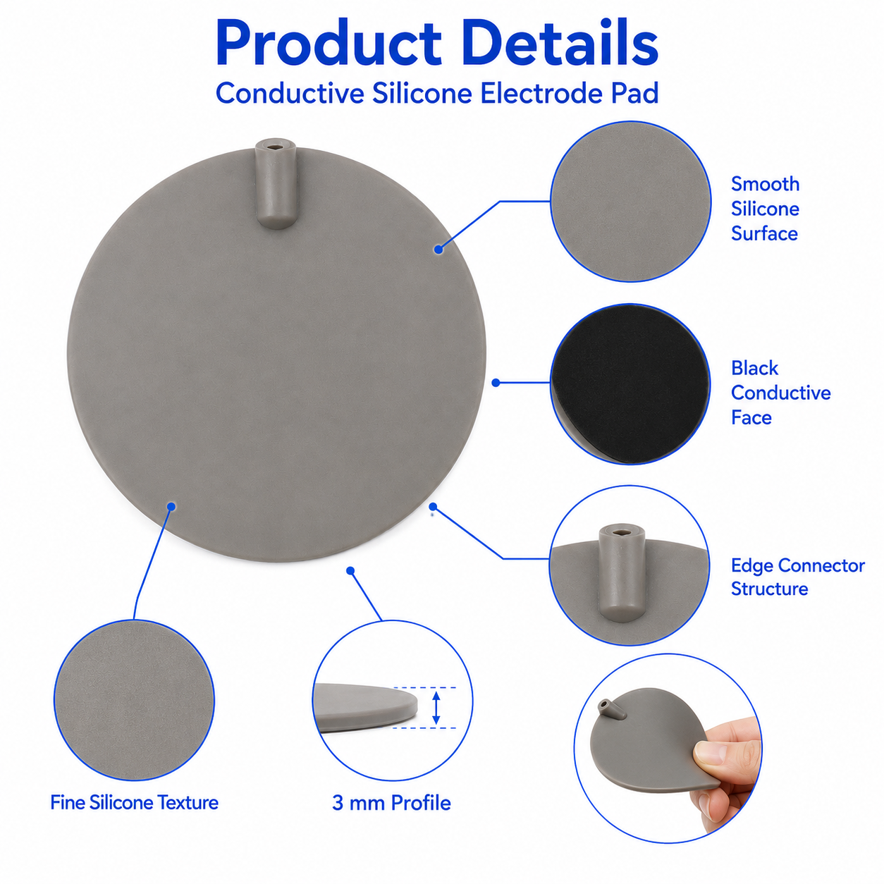 Application of reusable silicone electrode pads in clinical rehabilitation and muscle stimulation