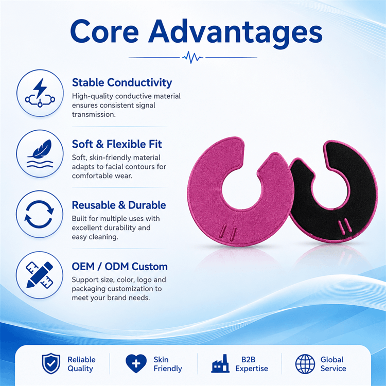 Flexible silicone material and medical grade hydrogel of the electrode pad