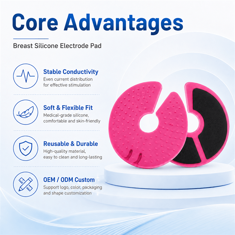 Flexible and comfortable structure of the silicone electrode pad