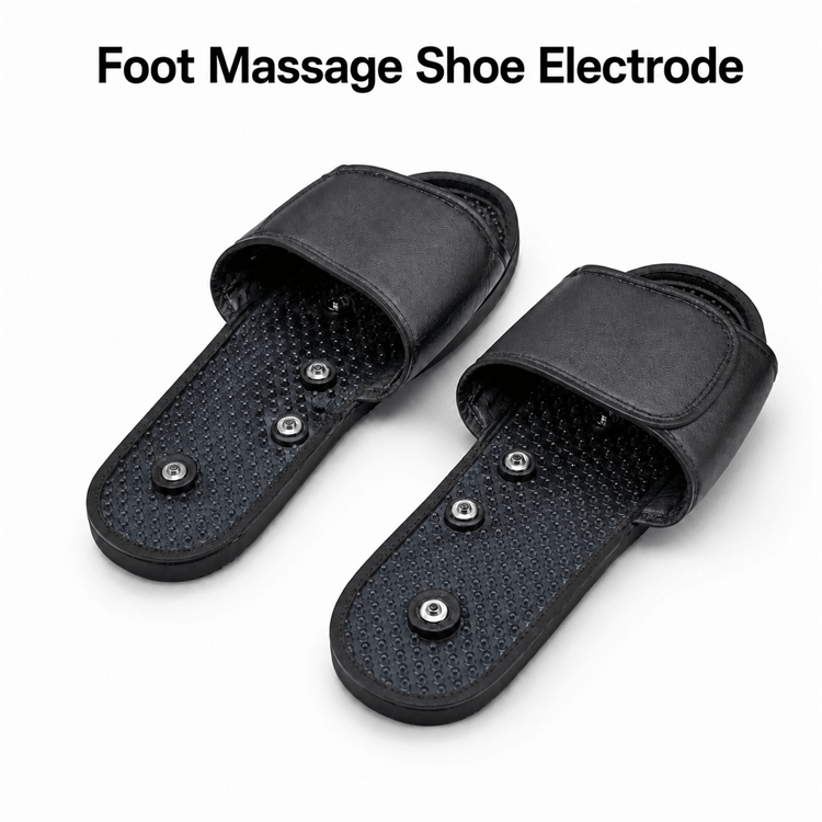Foot Massage Shoe Electrode for TENS and EMS Therapy showing conductive fabric interior