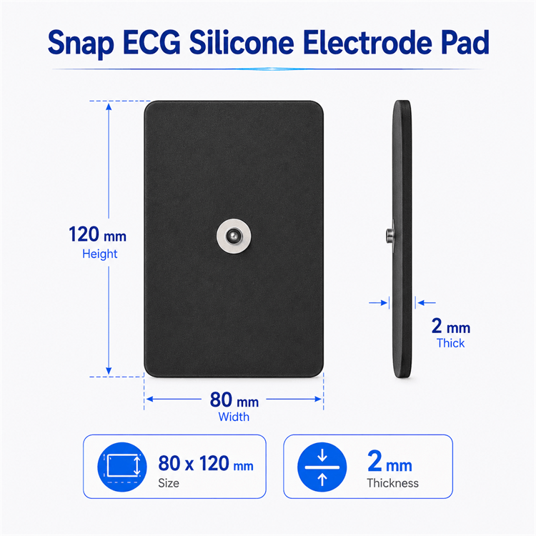 Premium gel and hypoallergenic design of the snap ECG silicone electrode pad