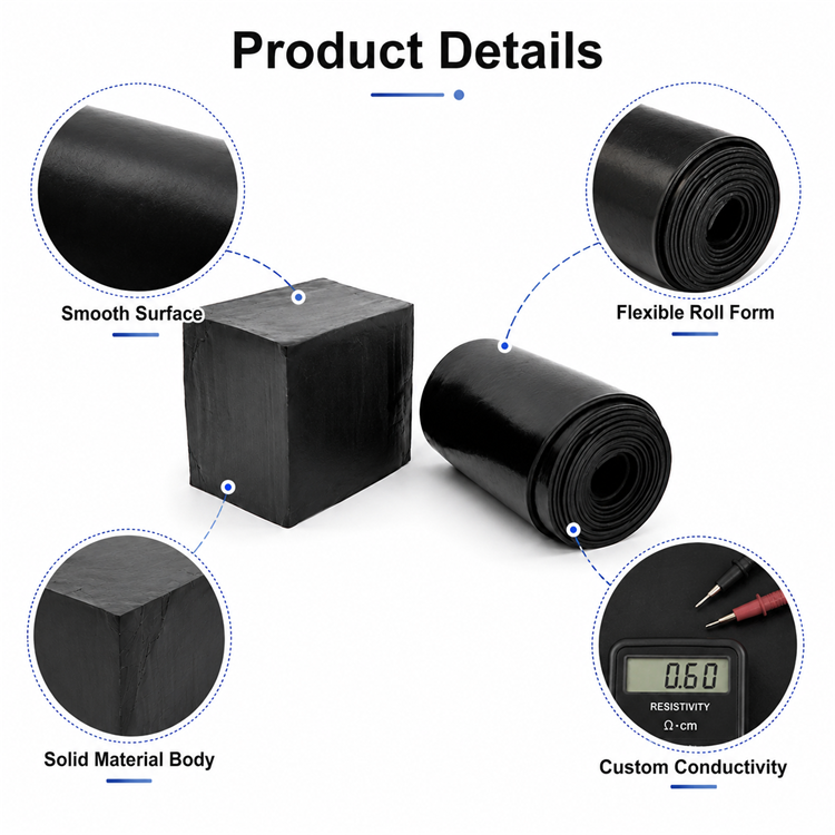 Medical-grade black conductive silicone rubber for electrotherapy pads
