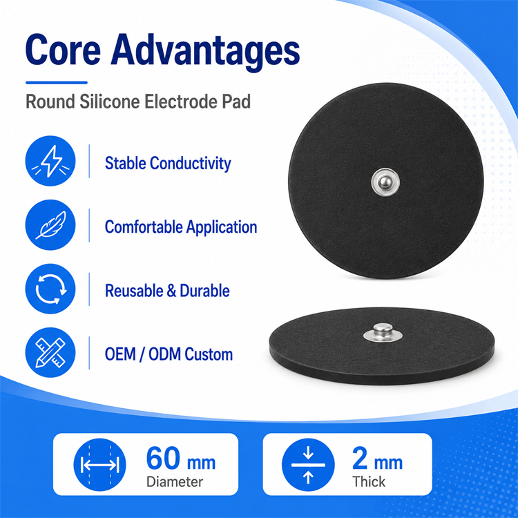 Flexible and comfortable medical-grade conductive silicone electrode