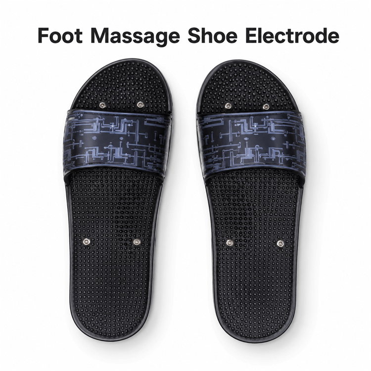 Transparent TENS EMS foot massage shoe electrode for targeted electrotherapy and rehabilitation