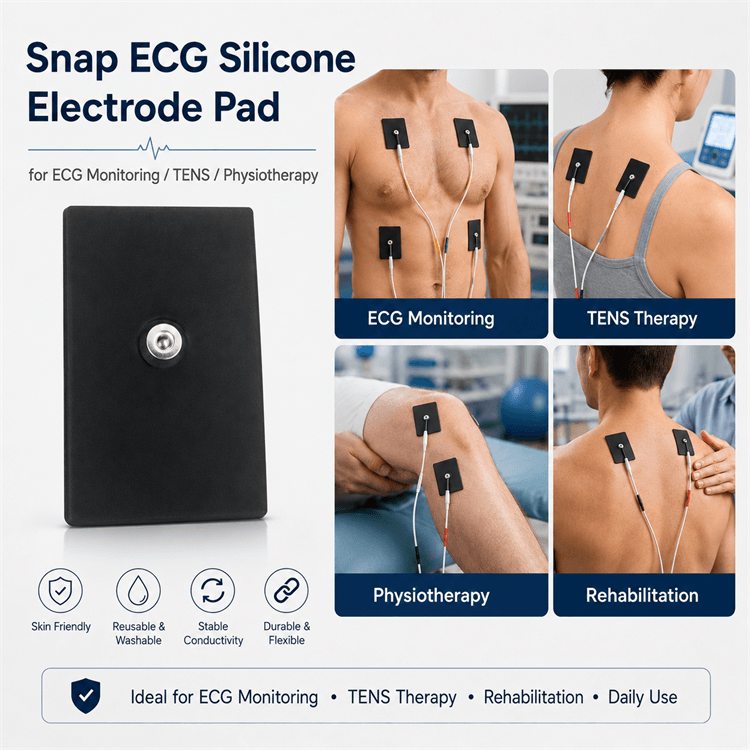Application of the TENS EMS therapy pad on a patient's treatment area