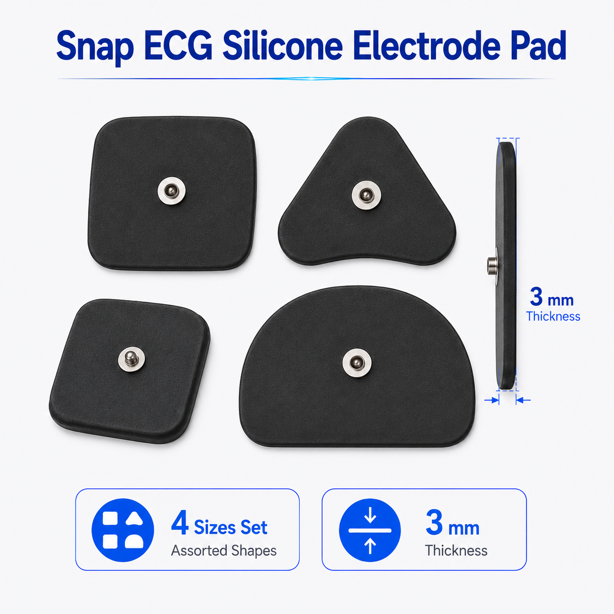 Snap ECG Silicone Electrode Pad for TENS and EMS physiotherapy devices