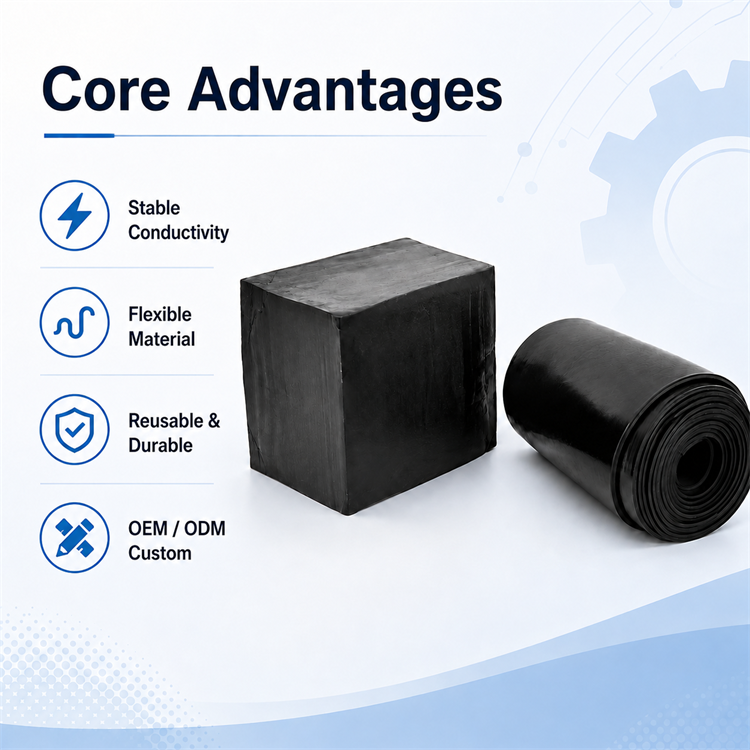 Conductive silicone rubber raw material roll for TENS and EMS manufacturing