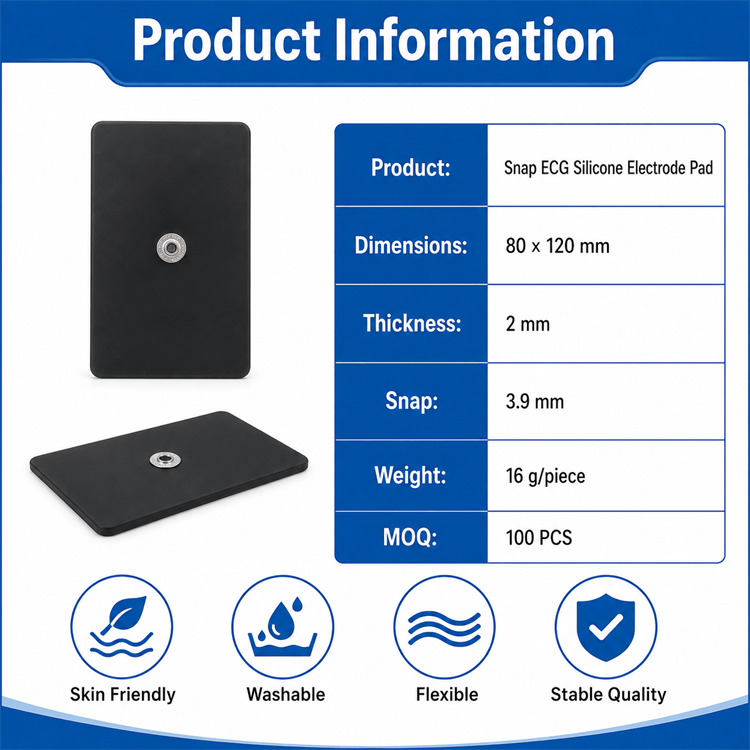 Flexible and durable construction of the medical-grade ECG electrode pad