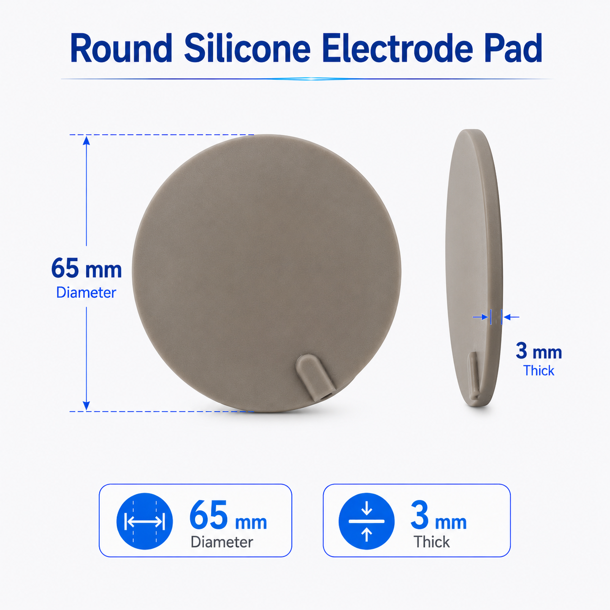 Reusable Conductive Silicone Electrode Pad 65x3mm for TENS and EMS