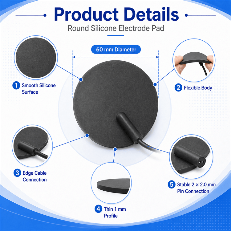 Step-by-step operation guide for reusable TENS electrode pads