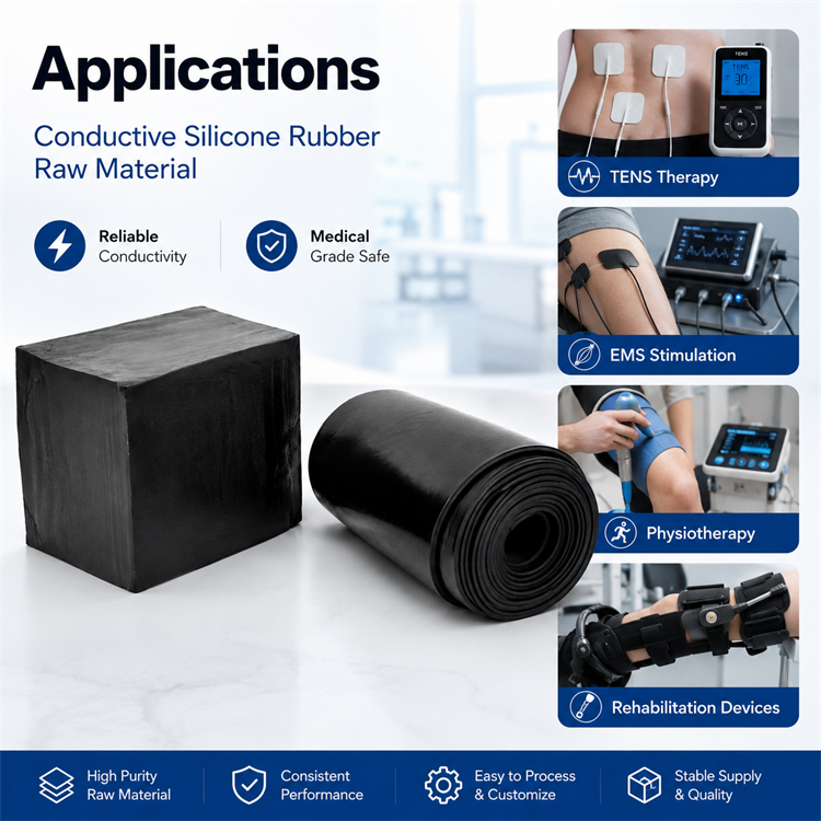 Custom molded conductive silicone components showcasing OEM capabilities