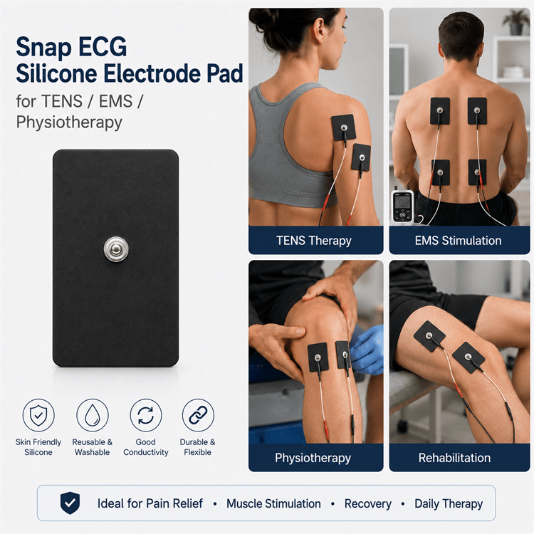 Reusable and hypoallergenic features of the medical-grade silicone electrode pad