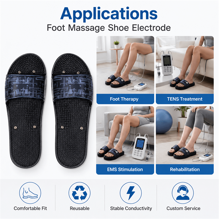 Proper seated operation guide for TENS foot therapy shoes