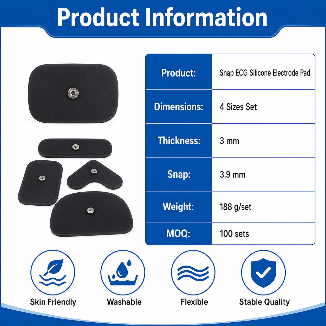 Professional packaging and quality control of medical ECG electrode pads