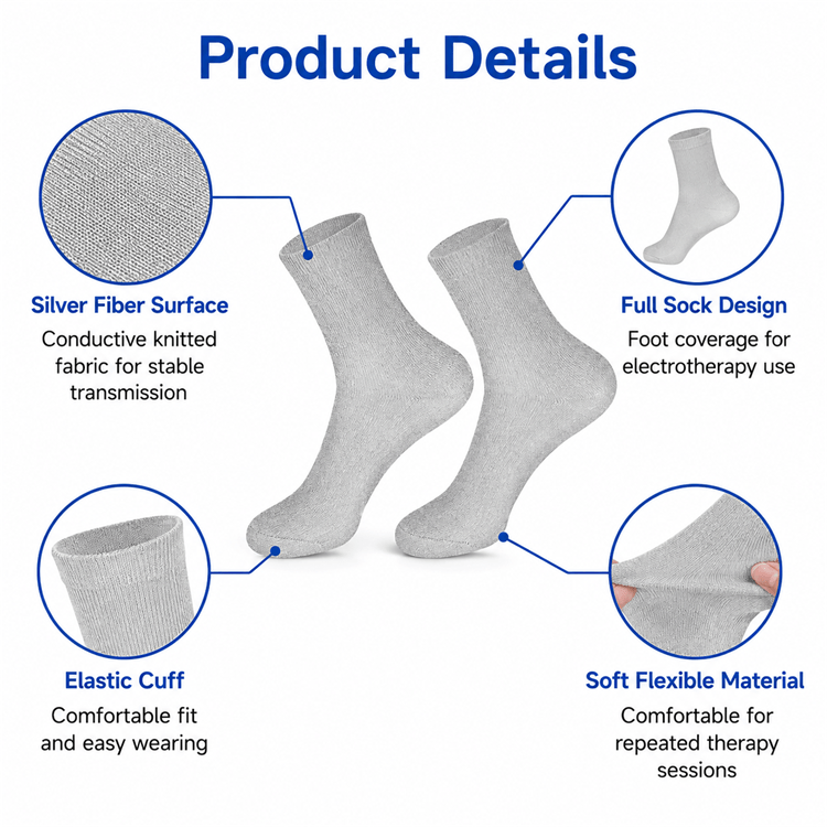 Application of conductive socks for diabetic foot pain and arthritis relief