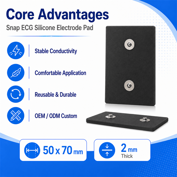 Flexible conductive silicone electrode pad conforming to body curves