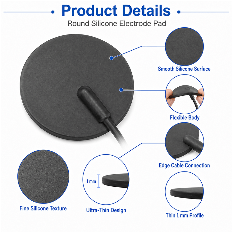 Application of the 38mm Round Electrode Pad on skin