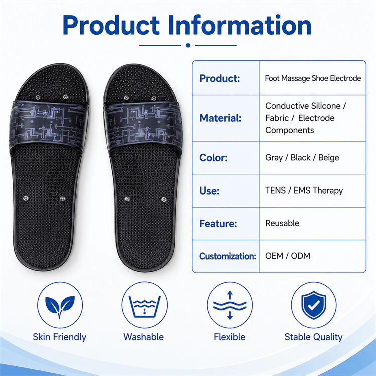 Complete pair of transparent foot massage shoes ready for professional packaging and distribution