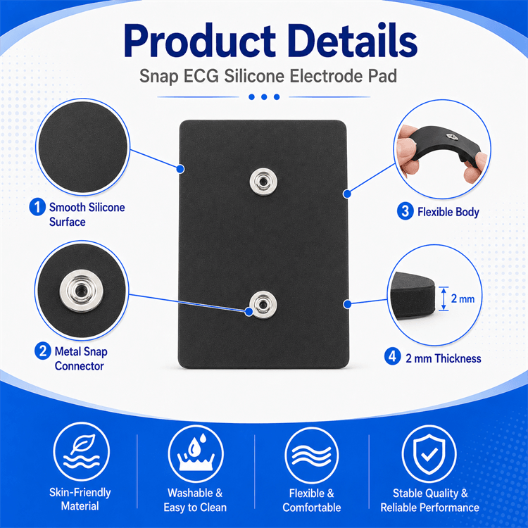 Medical grade latex-free silicone electrode for physiotherapy