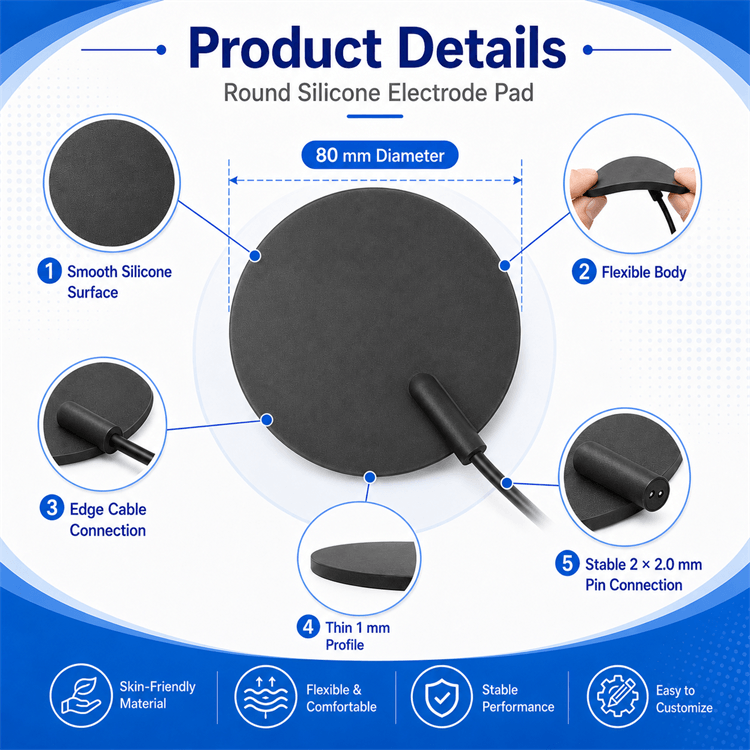 Application of TENS EMS electrode pads in physiotherapy